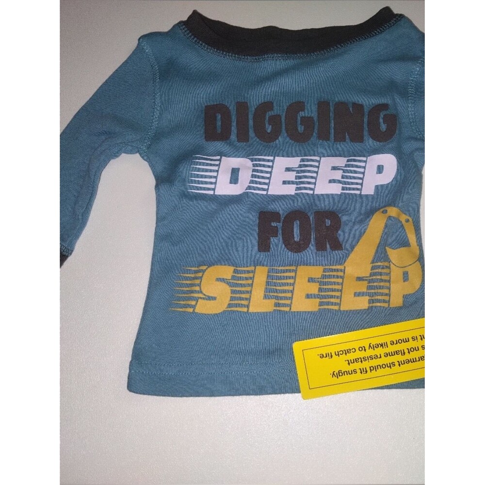 Koala Kids Teal Long-Sleeve 'Digging Deep for Sleep Graphic Tee Top Only New 12m